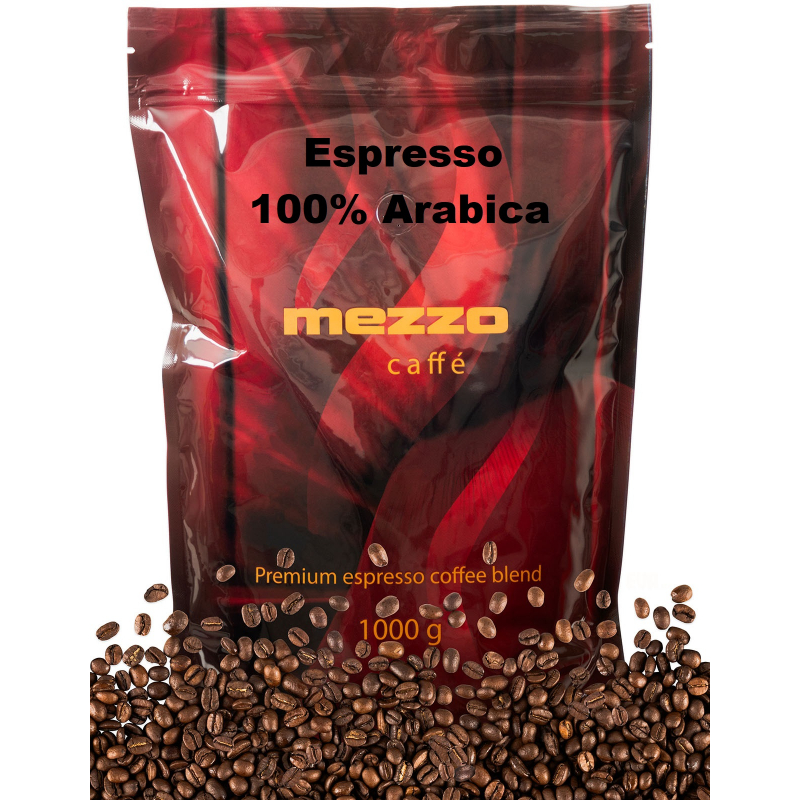 Káva Mezzo caffé Espresso 100% Arabica 1kg zrnková