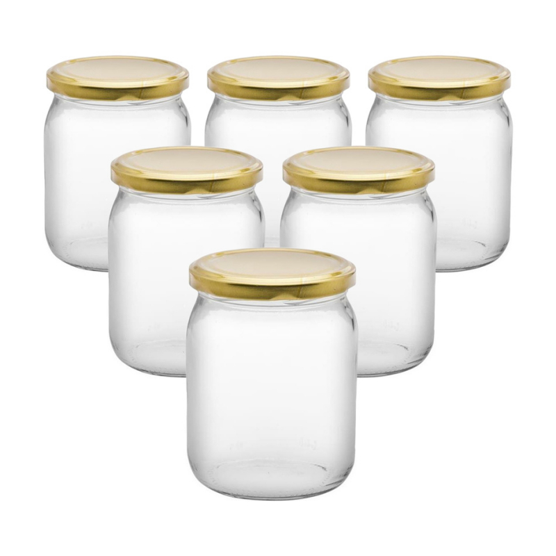 6x klenice zavařovací Twist šroubovací 540ml zlatá víčka
