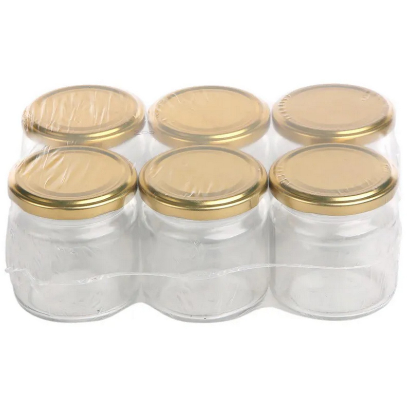 6x sklenice zavařovací šroubovací 200ml s víčkem