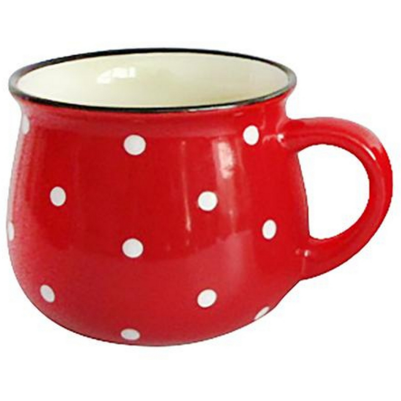 Hrnek Toro červený s bílými puntíky 520 ml