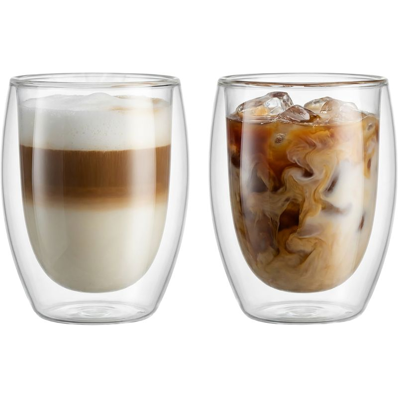 2x skleni�ka MagicHome Latte Macchiato na k�vu/�aj 380 ml dvoust�nn�