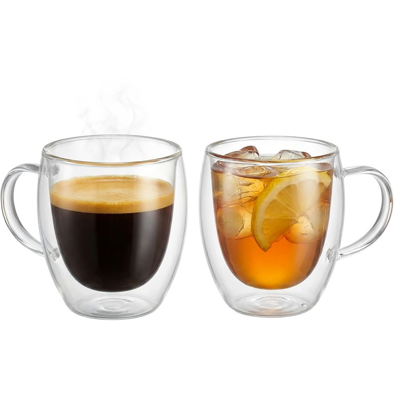 2x hrnek MagicHome Lungo na kávu/čaj 190ml dvoustěnný