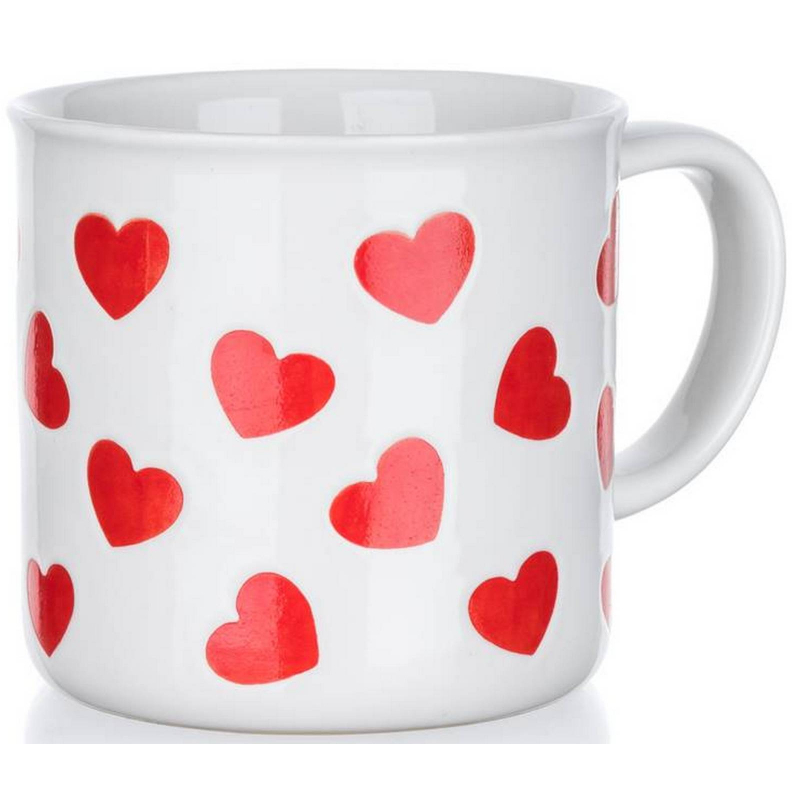 Hrnek Banquet keramický RED HEARTS 350 ml