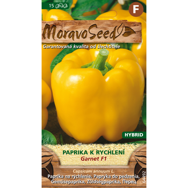 Paprika zeleninová raná GARNET F1/žl/k rychl, osivo