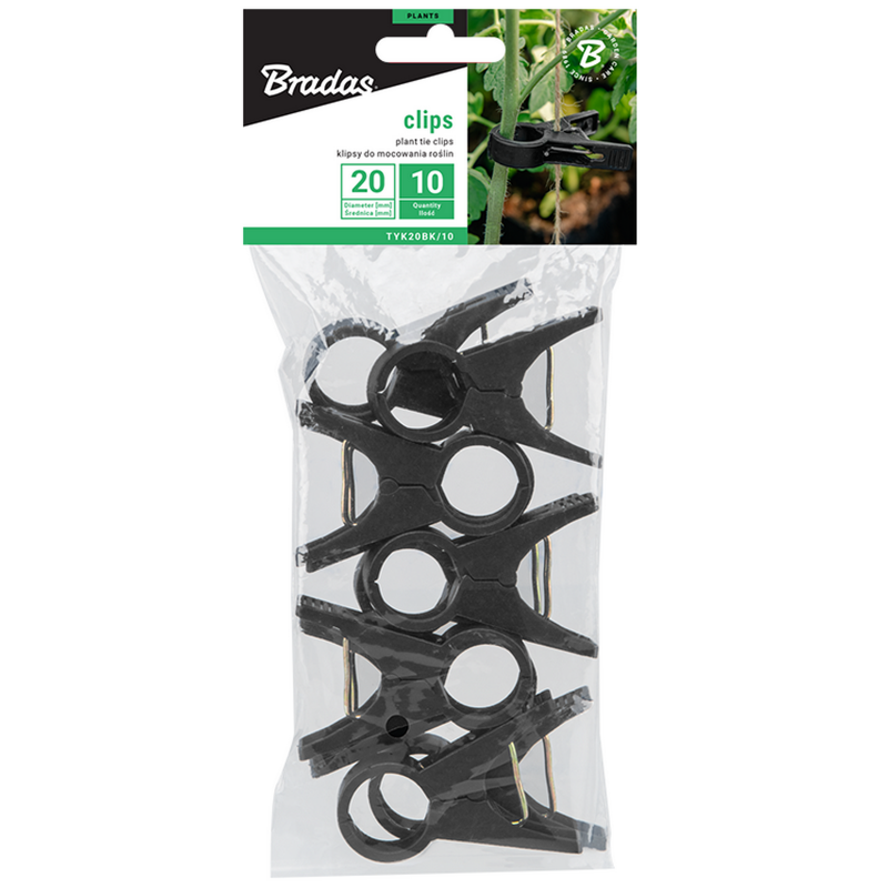 Klipy pro rostliny Bradas 10 ks, průměr očka 20mm