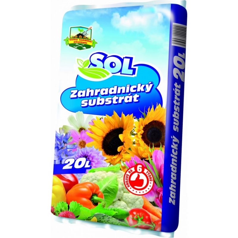 Substrát zahradnický SOL s hnojivem 20 l