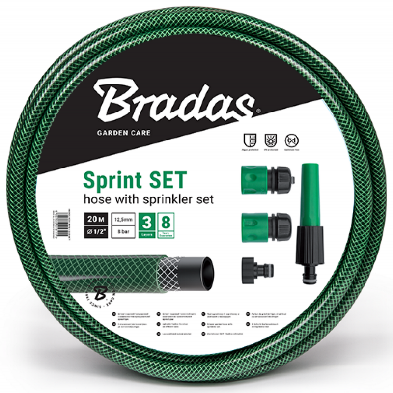 Hadice zahradní 1/2" 20 m Bradas Sprint S PŘÍSLUŠENSTVÍM