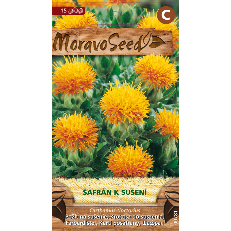 Světlice barvířská - Šafrán k sušení, oranžová, osivo