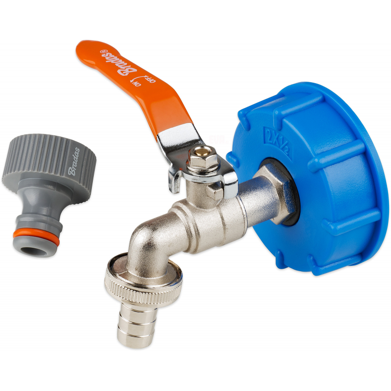 Kohout v�pustn� kovov� 1/2" s redukc� na IBC n�dr� S60x6 s 3/4" v�stupem
