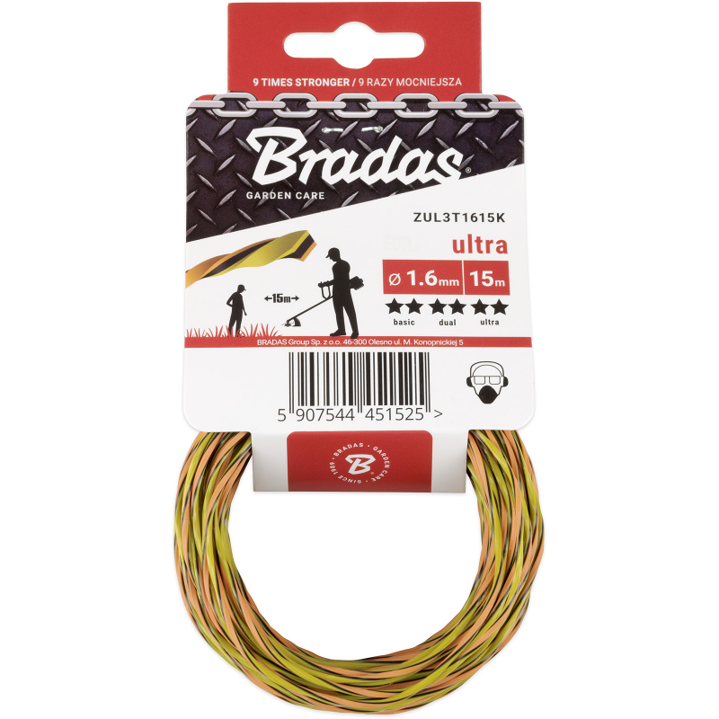 Struna 1,6mm x 15m do křovinořezu ULTRA TWIST, kroucená