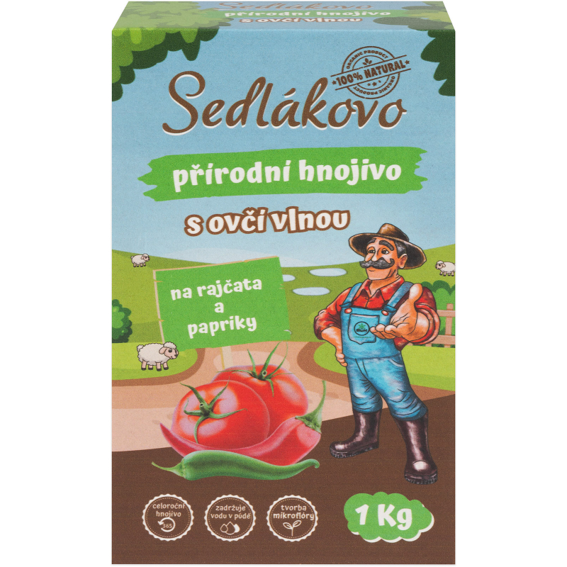 Sedl�kovo hnojivo s ov�� vlnou na raj�ata a papriky 1 kg