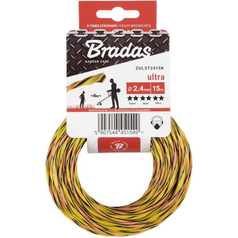 Struna 2,4mm x 15m do křovinořezu ULTRA TWIST, kroucená