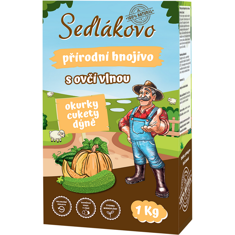 Sedl�kovo hnojivo s ov�� vlnou na okurky, cukety a d�n� 1 kg