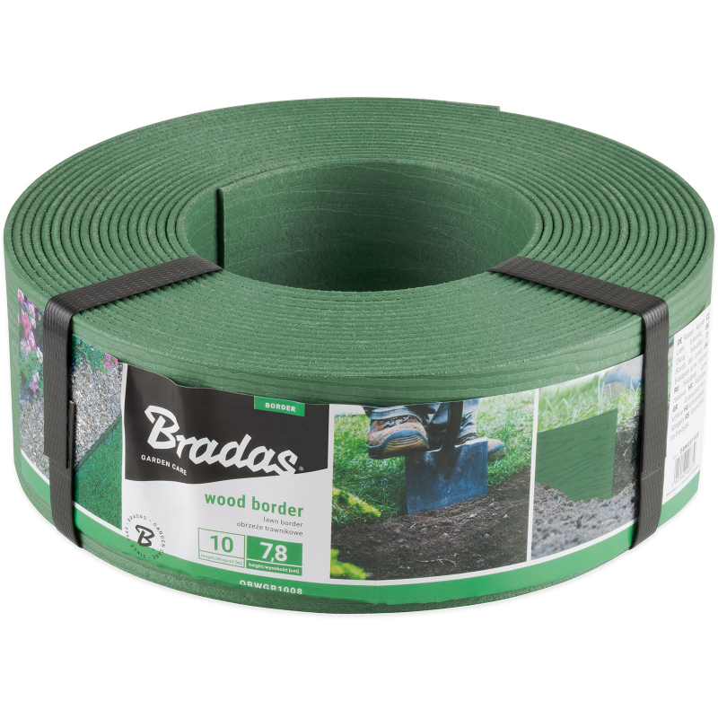 Obrubník zahradní WOOD BORDER 10m x 7,8cm x 2,8mm, zelený