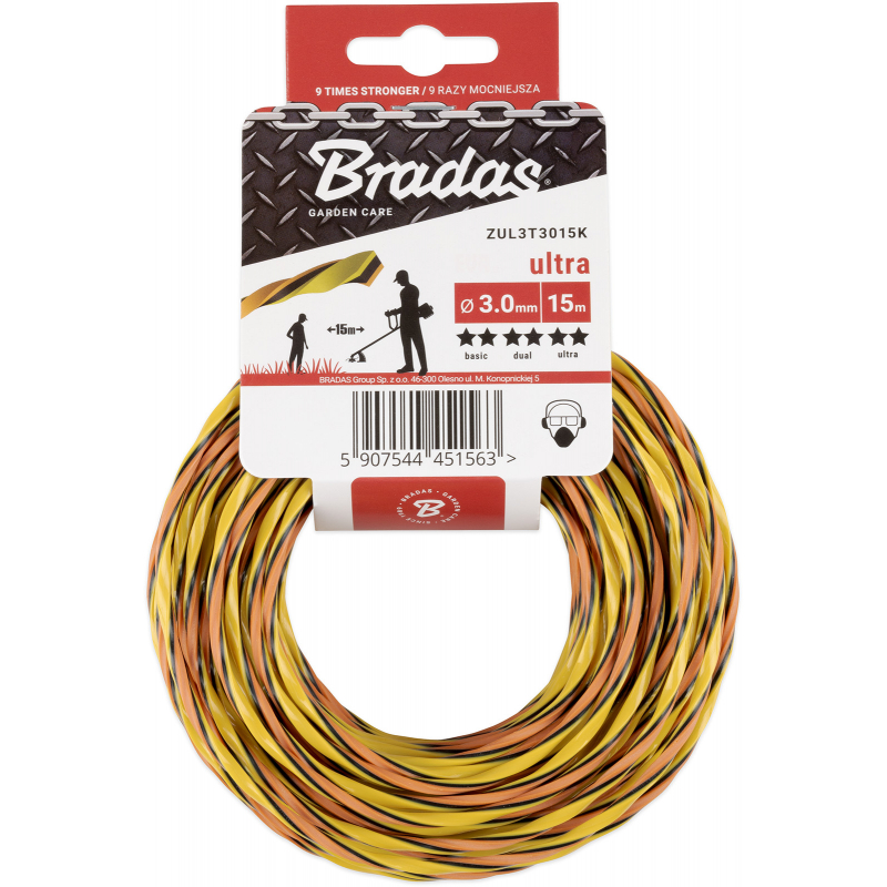 Struna 3,0mm x 15m do křovinořezu ULTRA TWIST, kroucená