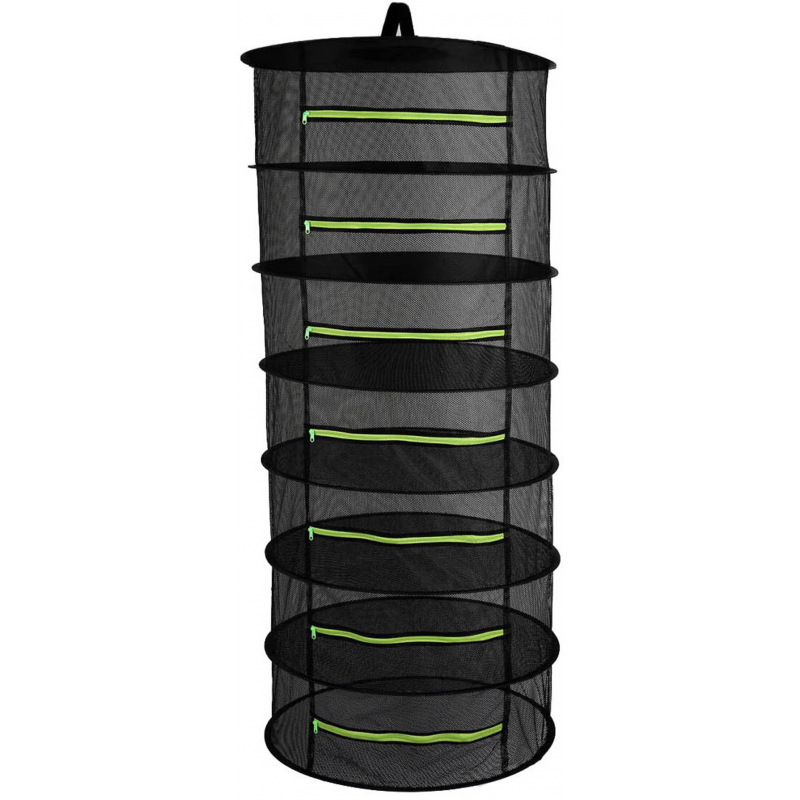 Síťka na sušení hub a ovoce závěsná průměr 60cm vysoká 140cm