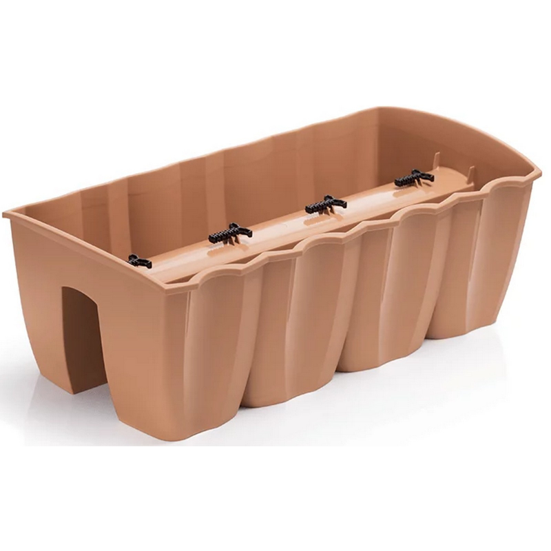 Truhlík na zábradlí CROWN terakota 58 cm