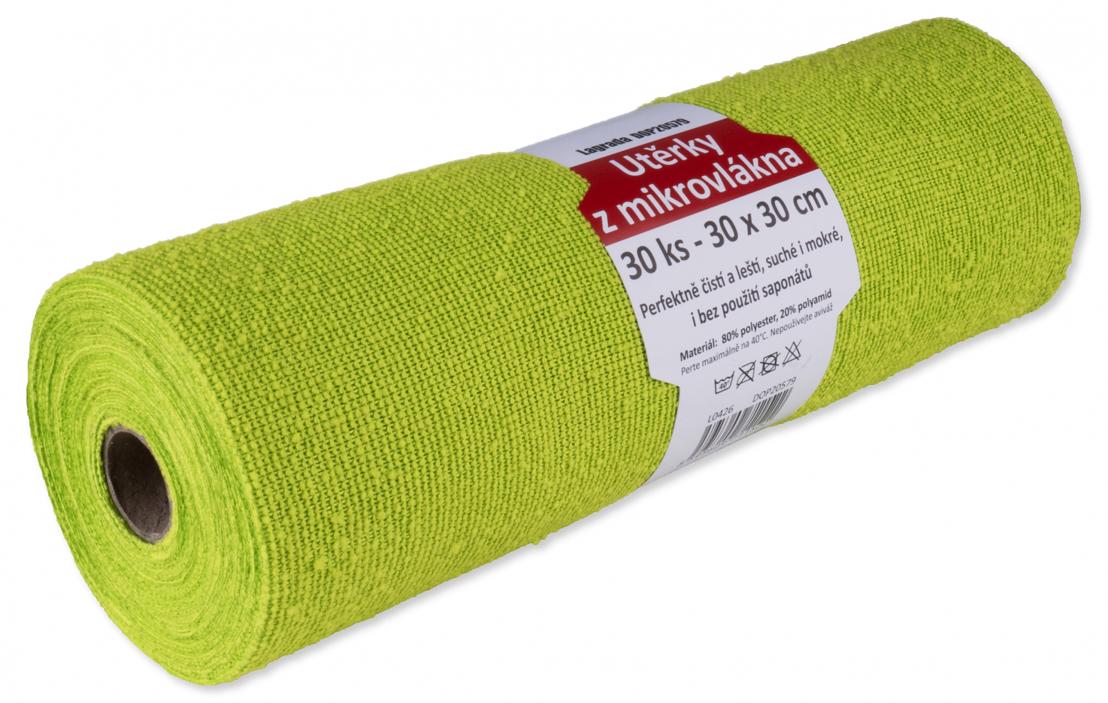 30x utěrka mikrovlákno 30x30 cm na roli Lagrada multifunkční, zelená