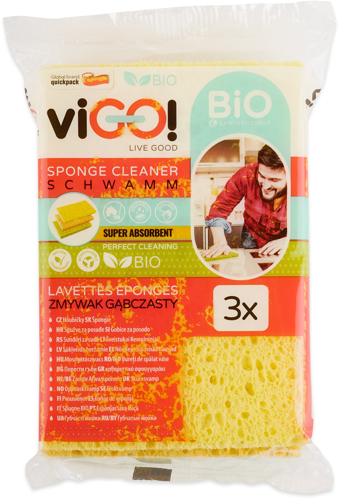 Houbičky na nádobí ViGO BIO celulóza 3 ks