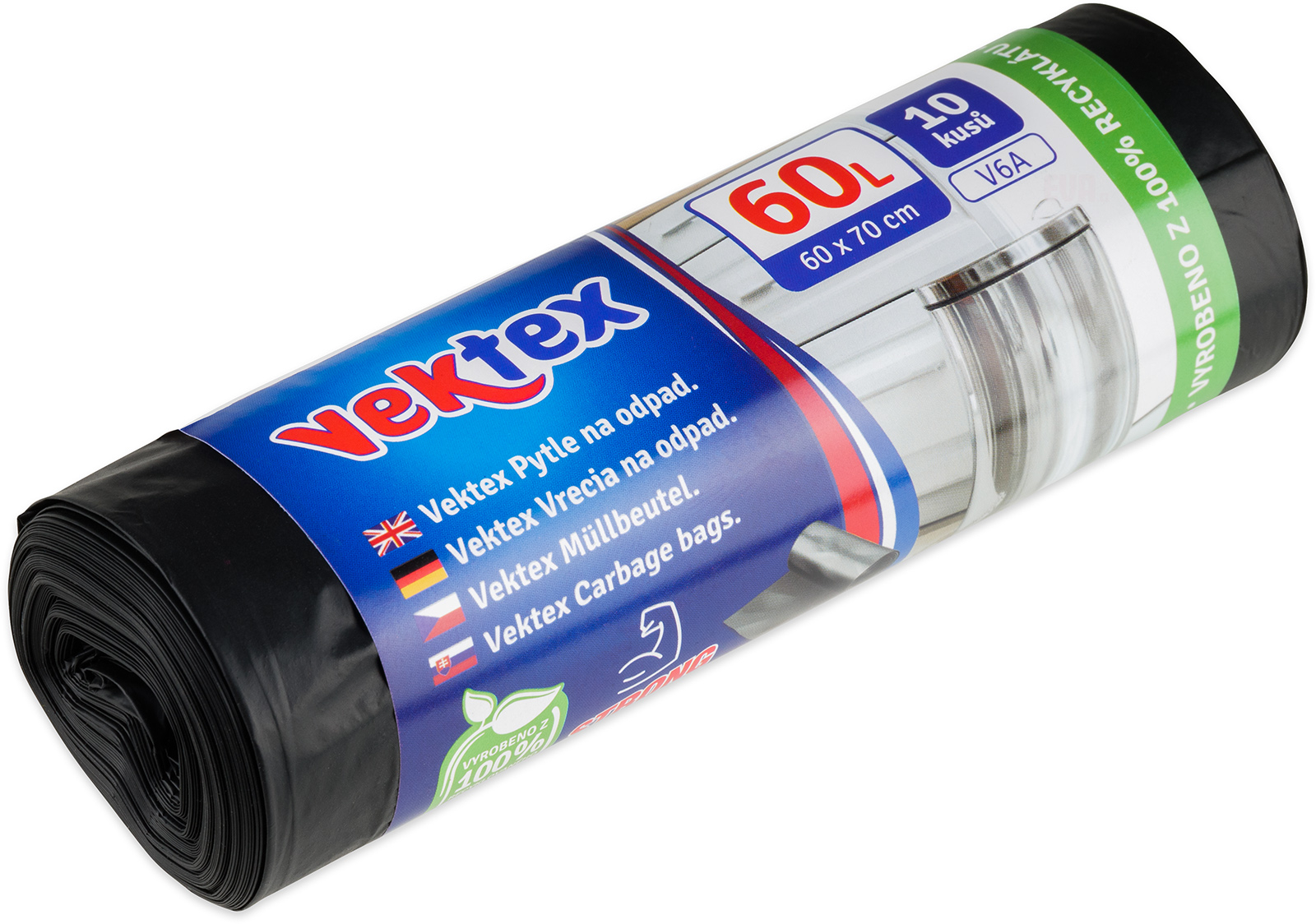 10x pytle na odpad Vektex STRONG 60l, 60x70cm, 24µm