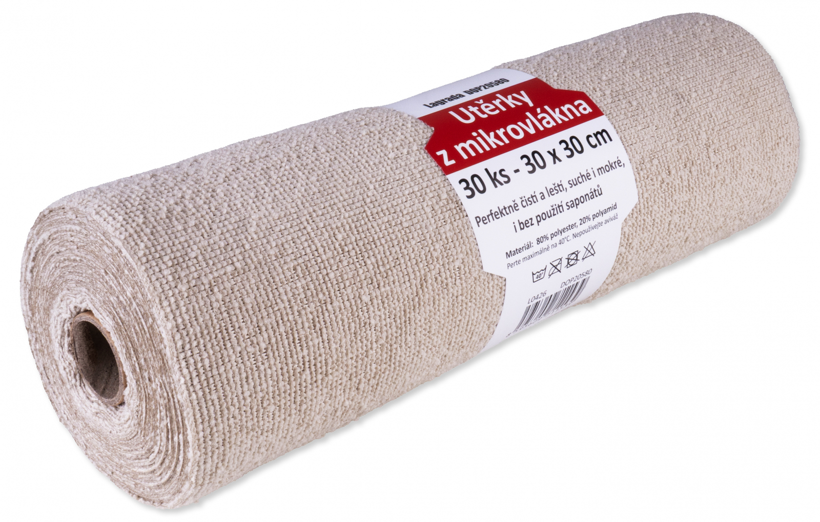 30x ut�rka mikrovl�kno 30x30 cm na roli Lagrada multifunk�n�, �ed�