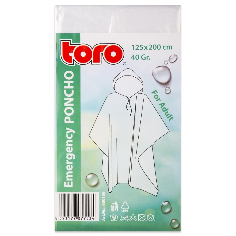 Pláštěnka poncho pro dospělé 125 x 200 cm univerzální