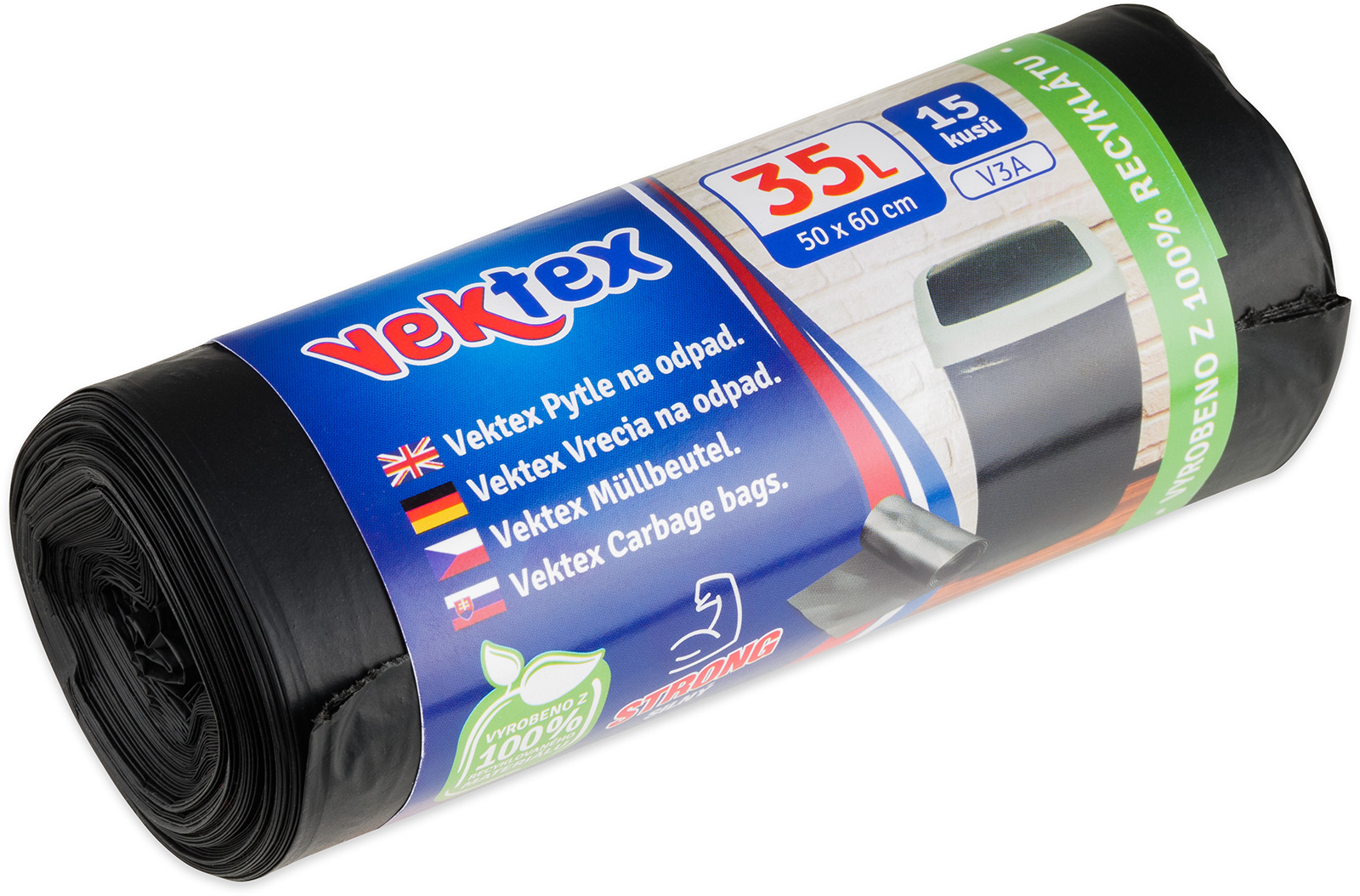 15x pytle na odpad Vektex STRONG 35l, 50x60cm, 22µm