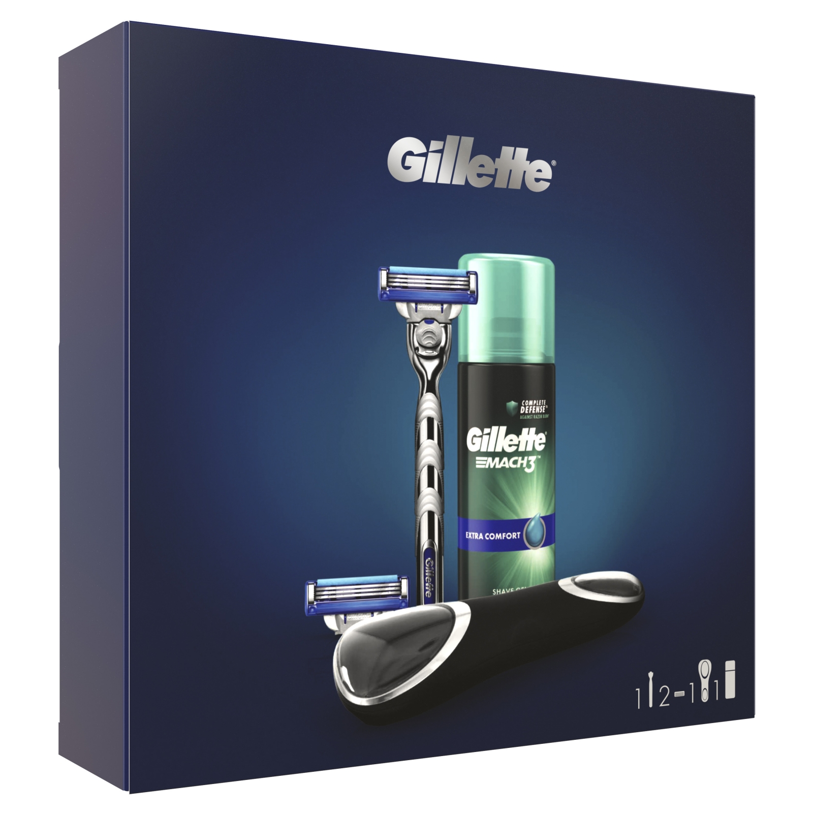 Kazeta GILLETTE Mach3 (komplet. strojek + 1 NH+ gel 75 ml + pouzdro)