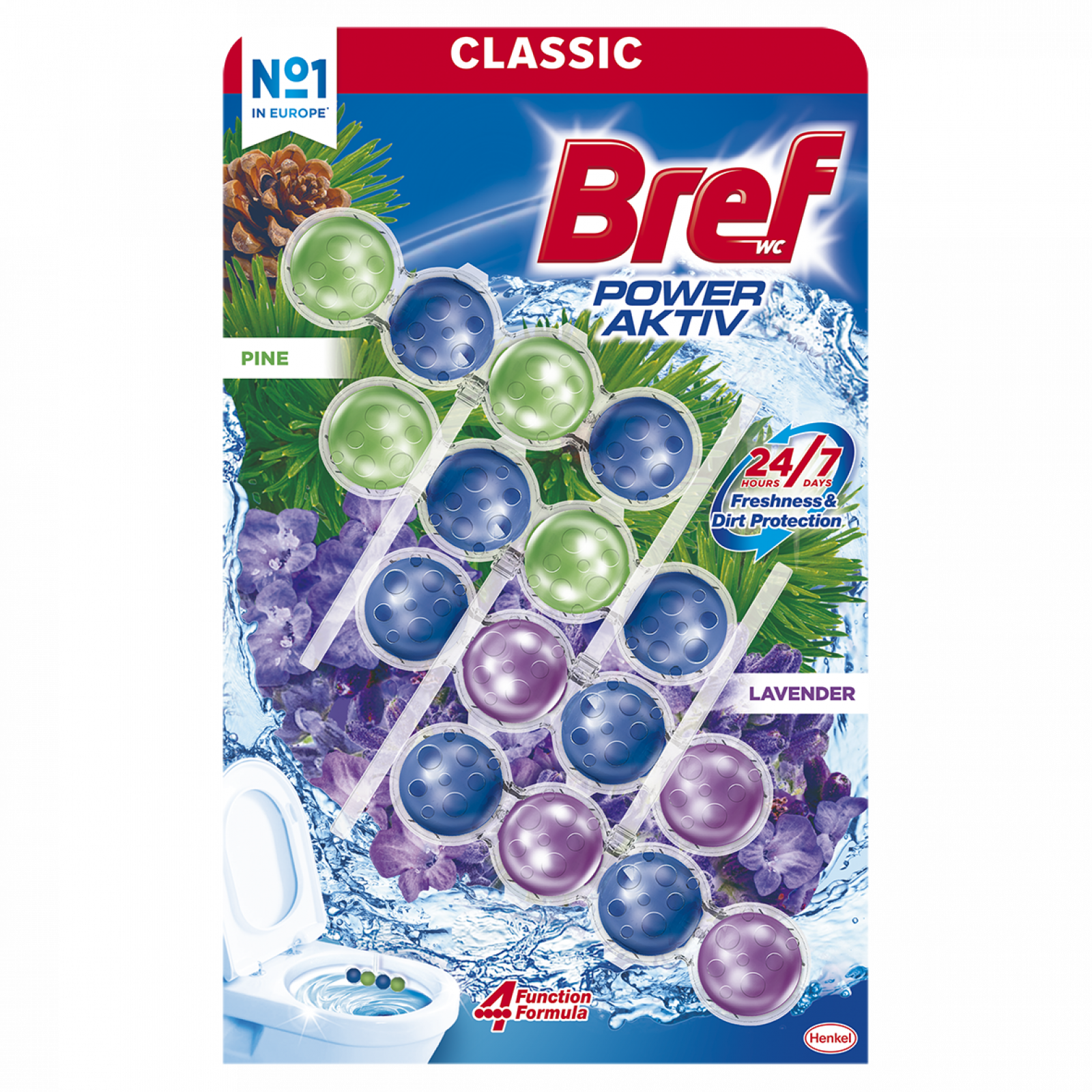 WC BREF Power Aktiv 4 x 50 g Pine&Lavender