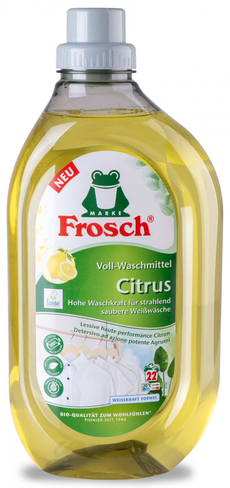 FROSCH prací gel na bílé prádlo Citrus 1,5 l
