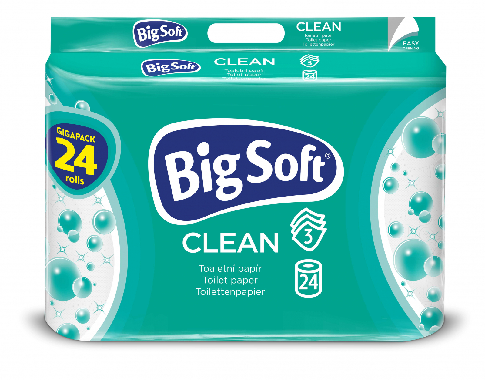 Toaletn� pap�r Big Soft Clean 3vrstv� 24 rol�, 396 m