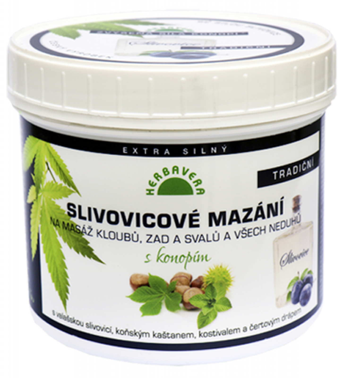Slivovicov� maz�n� s konop�m HERBAVERA 500 ml