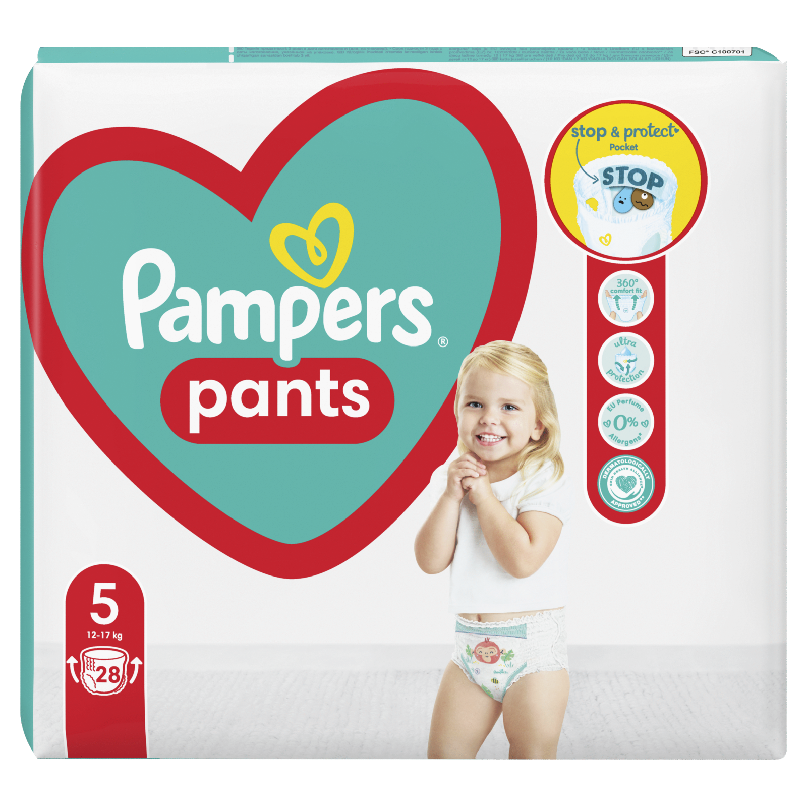 Plenky PAMPERS Pants 5 Junior 12-17 kg 28 ks