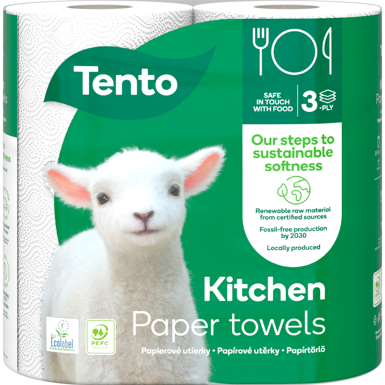 Utěrky kuchyňské TENTO Kitchen 3vrstvé, 2 role, 34 m