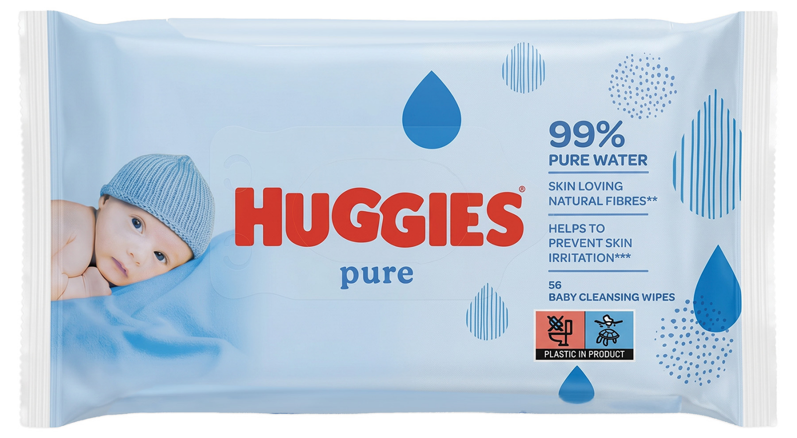 Ubrousky vlhčené HUGGIES Pure 56 ks