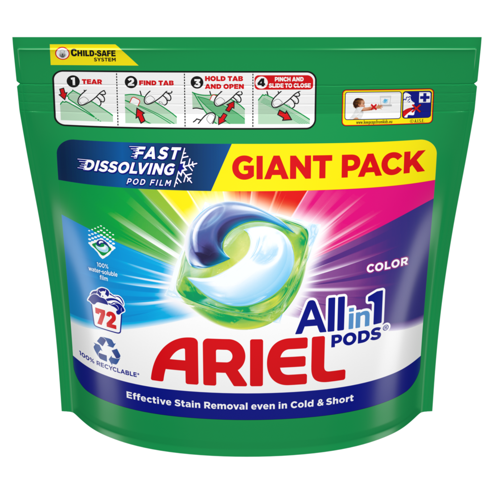ARIEL All in 1 gelové kapsle 72 ks Color