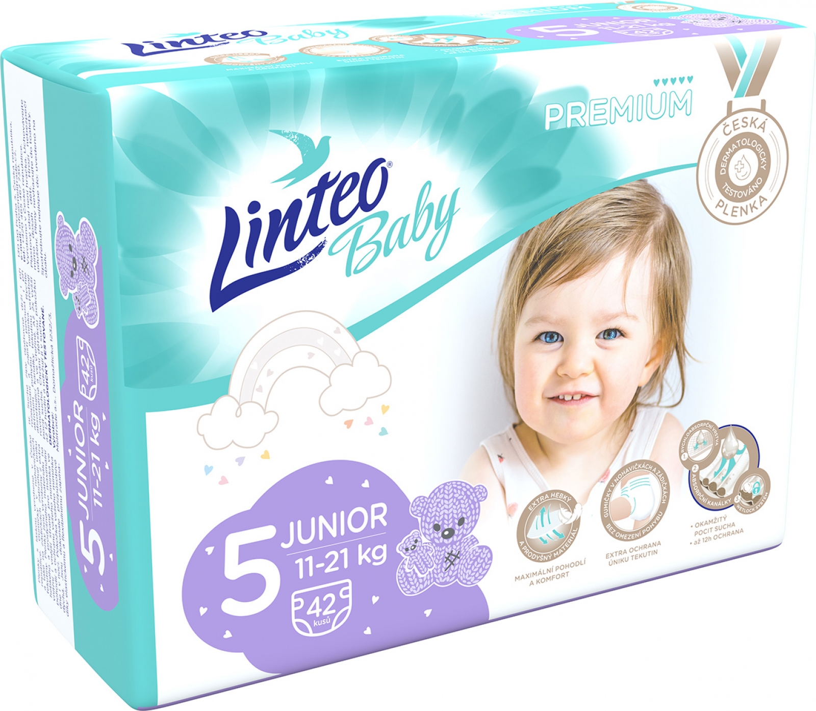 Plenky LINTEO Baby Premium Junior 5 (11-21 kg) 42 ks