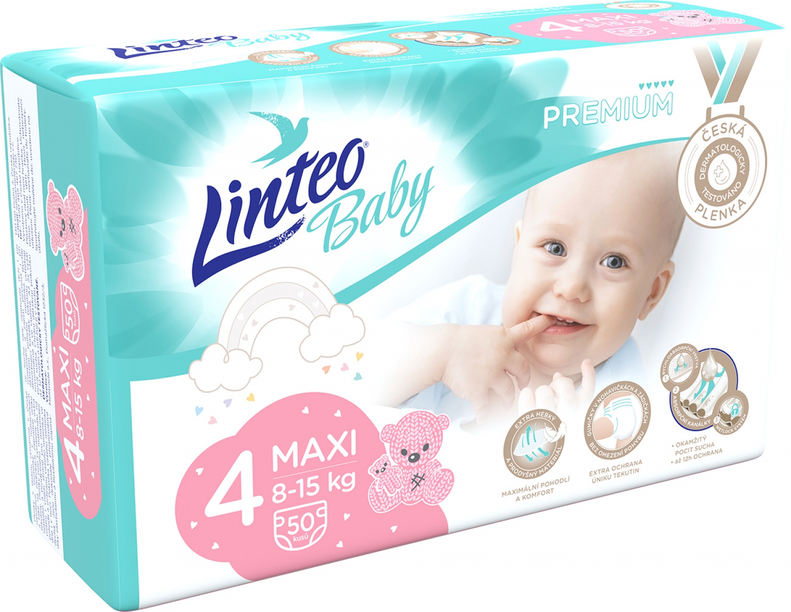 Plenky LINTEO Baby Premium Maxi 4 (8-15 kg) 50 ks