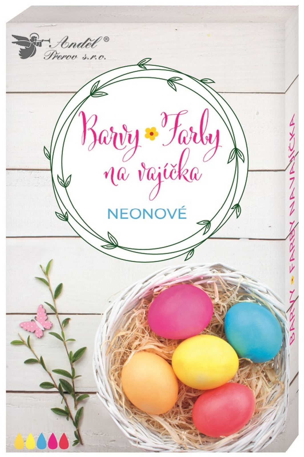 Barvy na vajíčka 5 ks gelové neonové