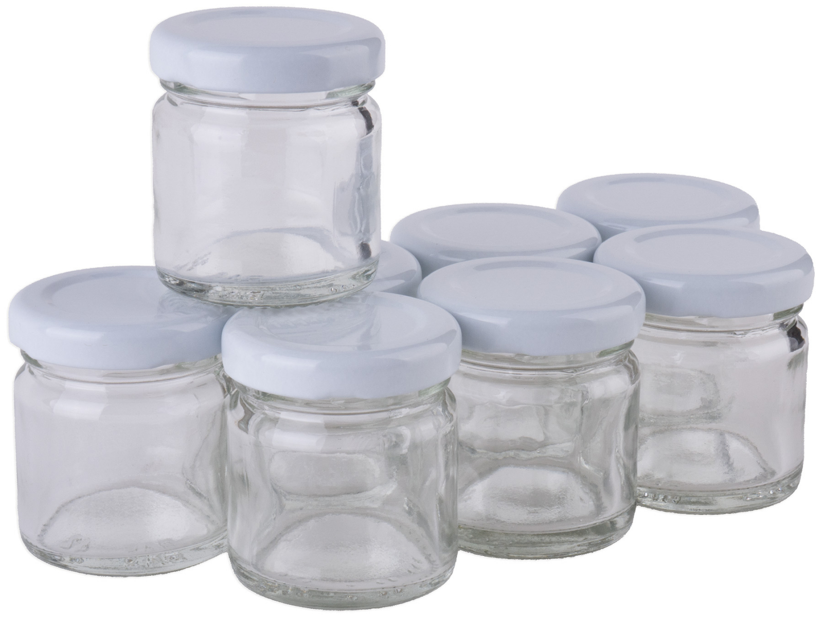 8x sklenice zavařovací šroubovací 40ml s víčkem 43