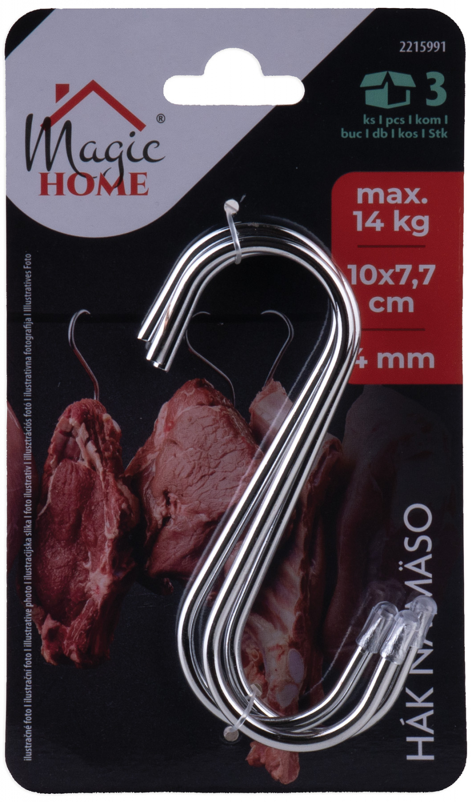 3x h��ek do ud�rny nerez 10 x 7,7 cm, pr. 4 mm
